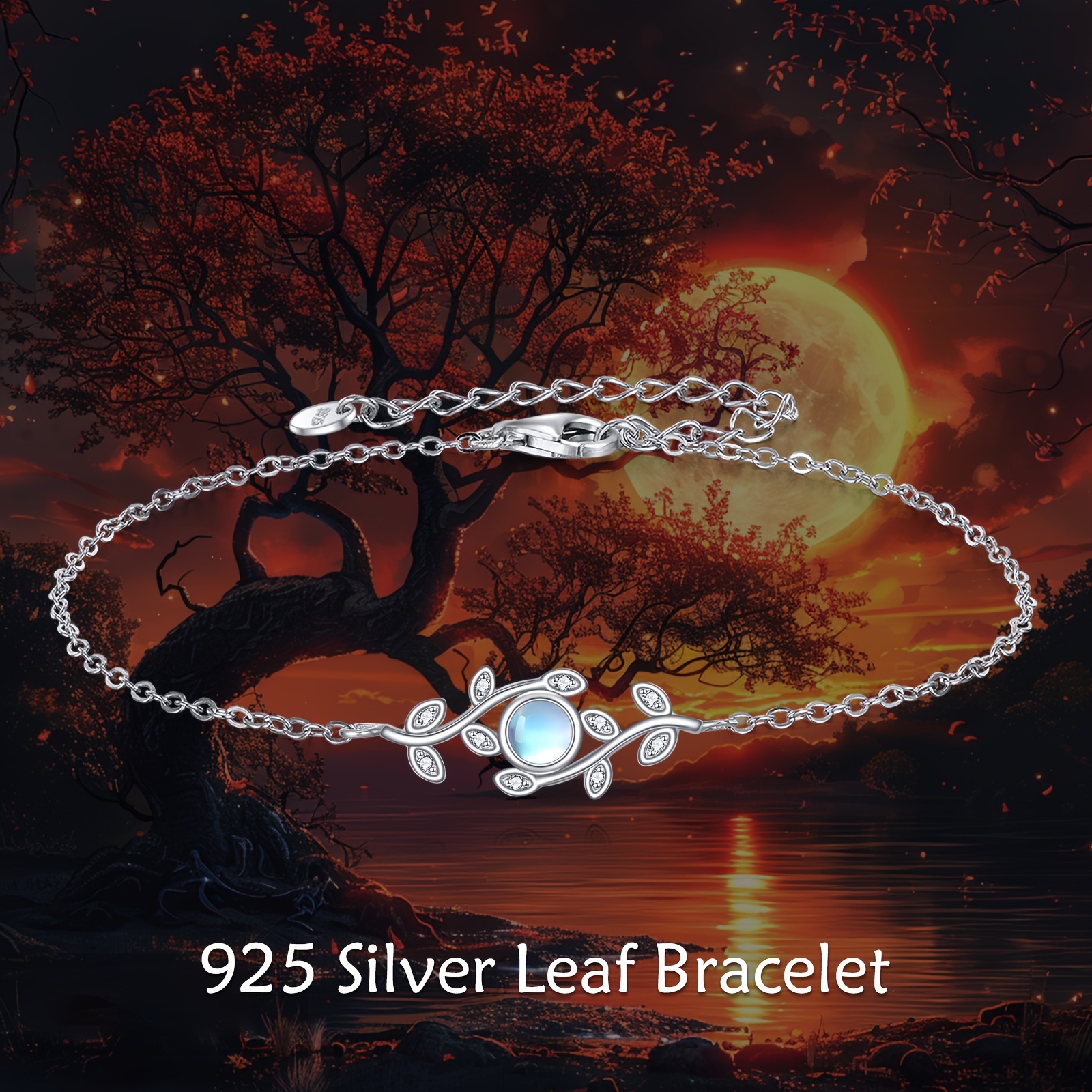 Sterling Silver Leaf Bracelet for Women